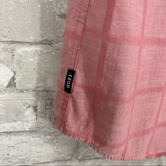 Izod Saltwater Short Sleeve Button Down Shirt - Picture 3 of 5